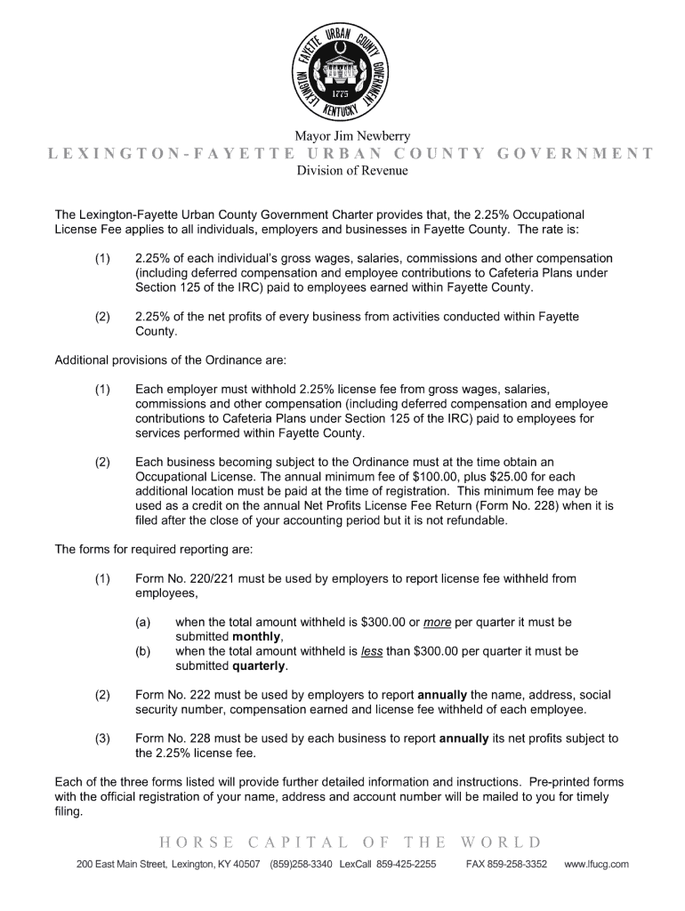 2008 Form KY Lexington DoF 228IP Fill Online Printable Fillable 