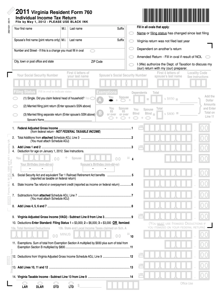 2011 Form VA DoT 760 Fill Online Printable Fillable Blank PdfFiller