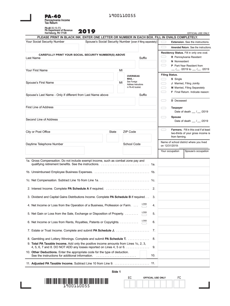 2019 Form PA DoR PA 40 Fill Online Printable Fillable Blank PdfFiller