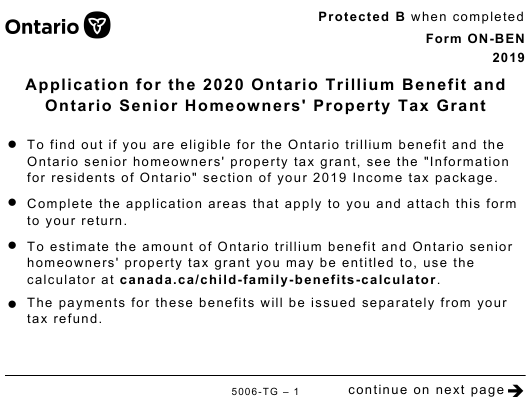 2019 Ontario Senior Homeowners Property Tax Grant Amount PROFRTY