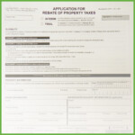 Application For Rebate Of Property Tax 2 Pages Verification Sheet