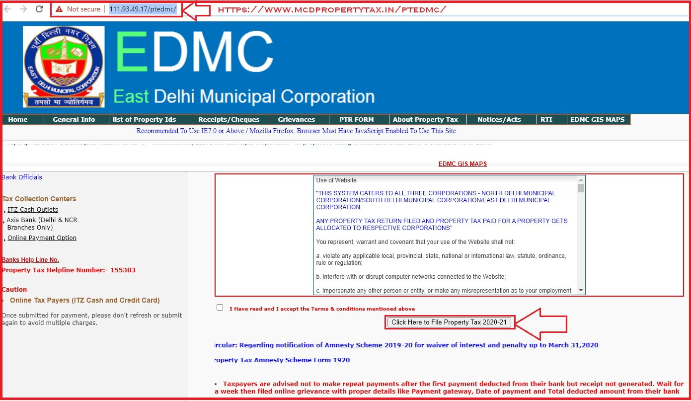 EDMC Property Tax Online Payment 2021 At Mcdonline nic in edmcportal 