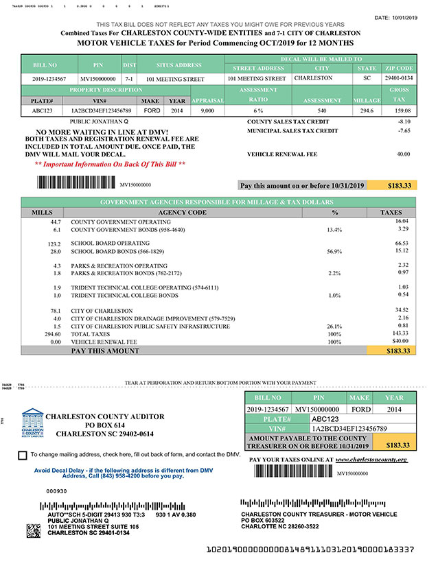 Estimate Vehicle Property Tax South Carolina WOPROFERTY