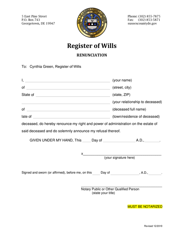 Fill Free Fillable Forms Sussex County Council