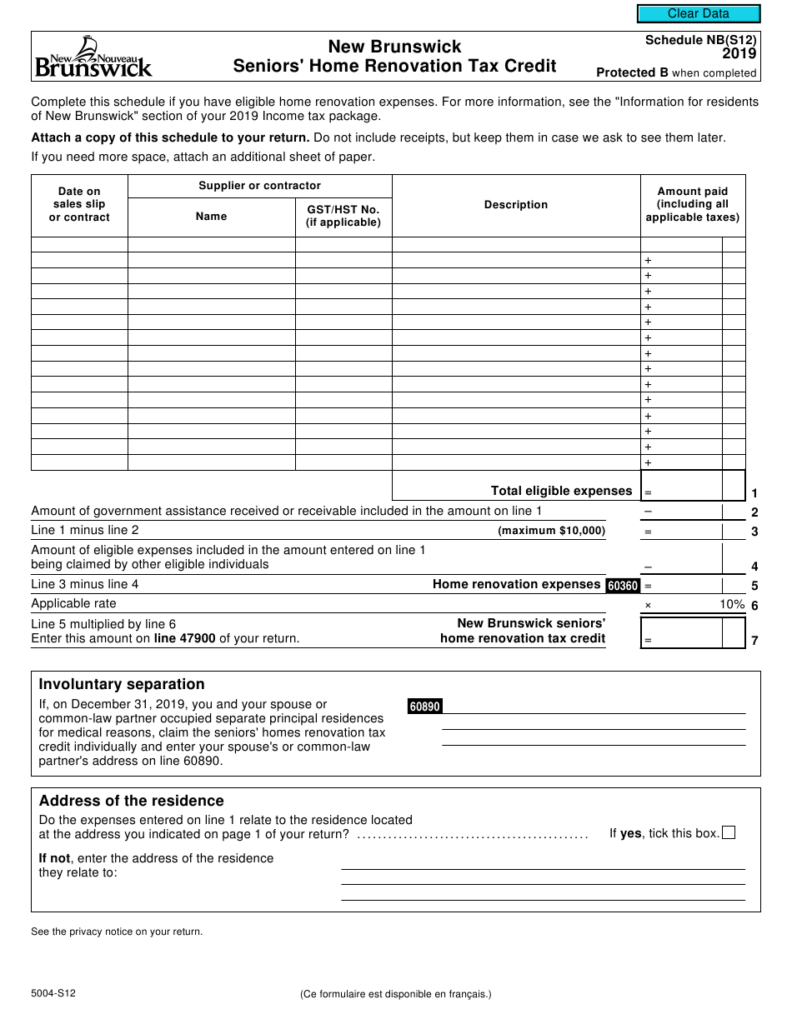 Form 5004 S12 Schedule NB S12 Download Fillable PDF Or Fill Online New 