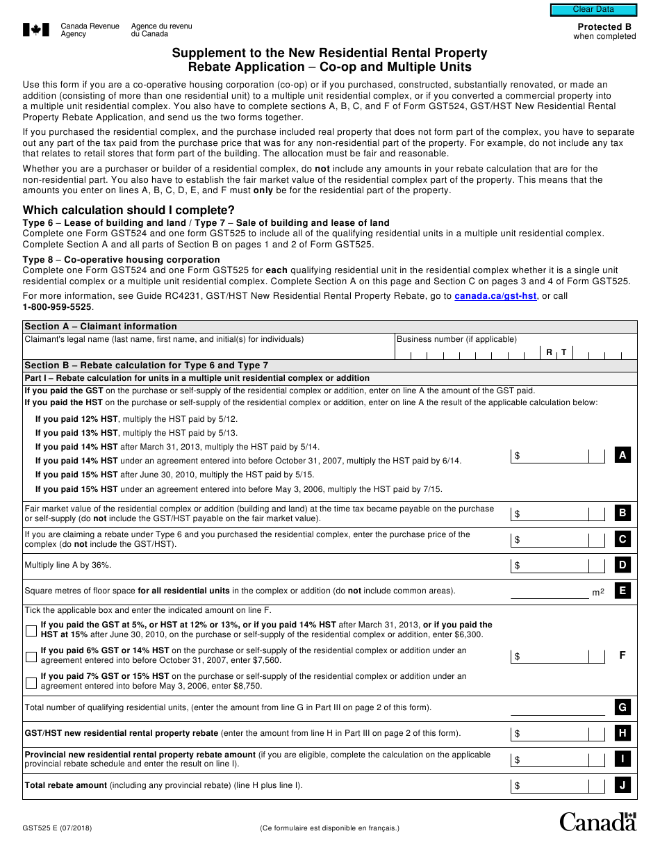 Form GST525 Download Fillable PDF Or Fill Online Supplement To The New 