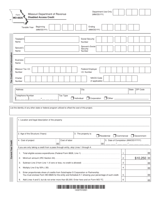 Form Mo 8826 Disabled Access Credit Edit Fill Sign Online Handypdf