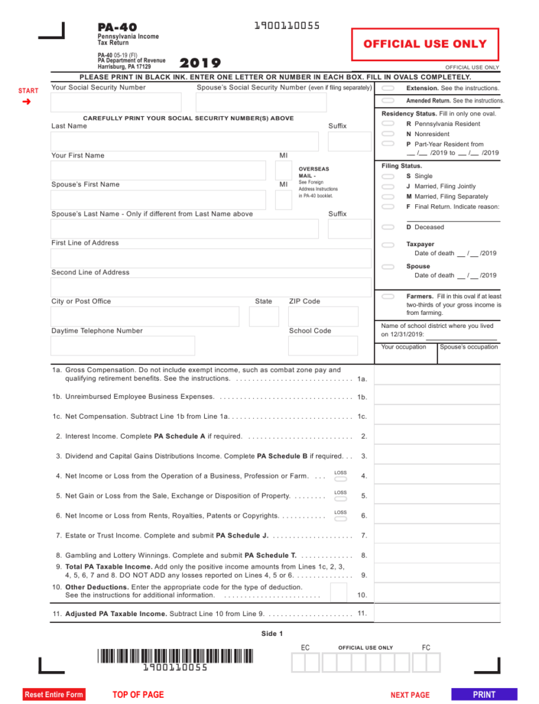 Form PA 40 Download Fillable PDF Or Fill Online Pennsylvania Income Tax 