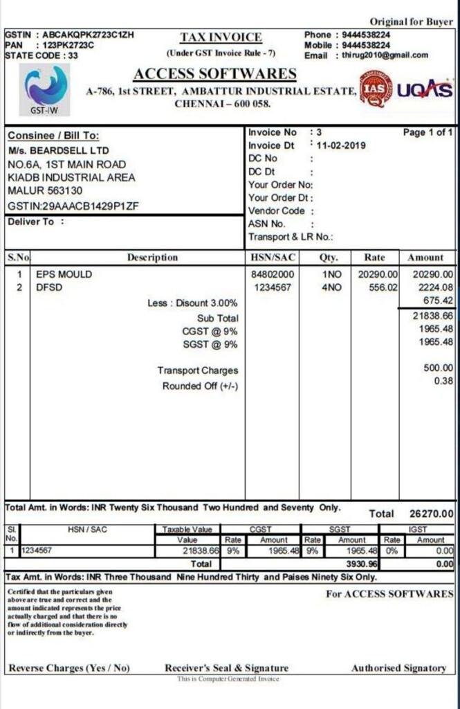 GST INVOICE WRITER Invoice Writer