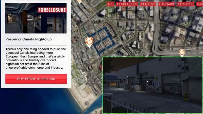 GTA Online Nightclub Locations Vespucci Canals