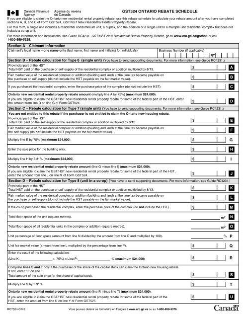 Guide Rc4231 Gst Hst New Residential Rental Property Rebate Property