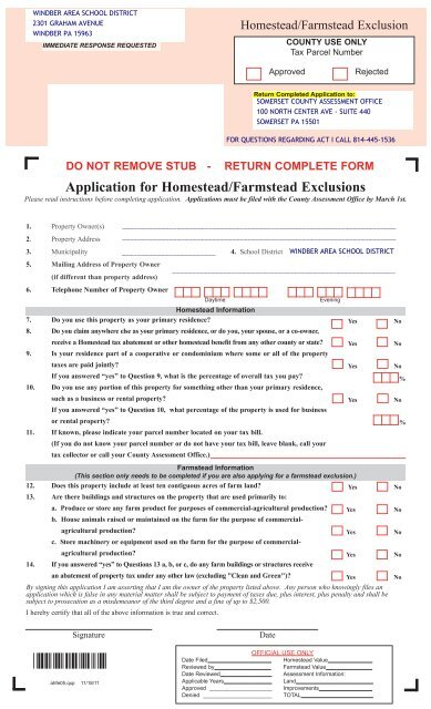 Homestead Property Tax Relief Act 1 Property Walls