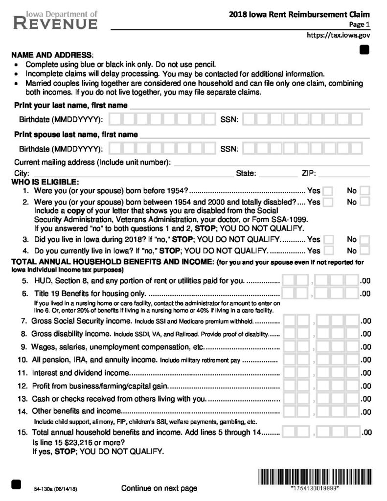 Iowa Rent Reimbursement Form Available At Sieda s Locations Sieda 