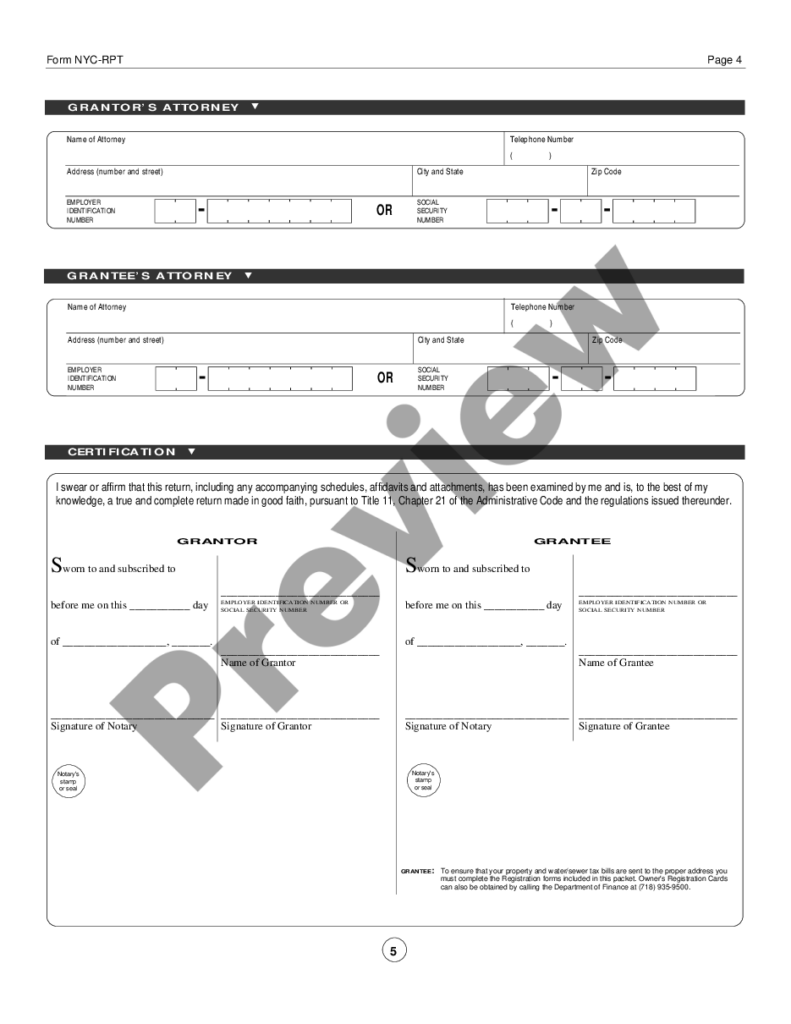 New York City Real Property Transfer Tax Guide And Forms New York 