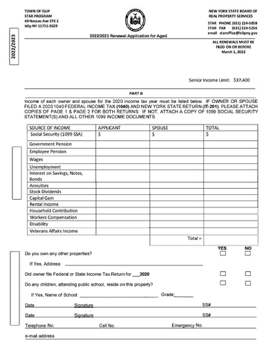 New York Property Tax Credit Lookup PRORFETY