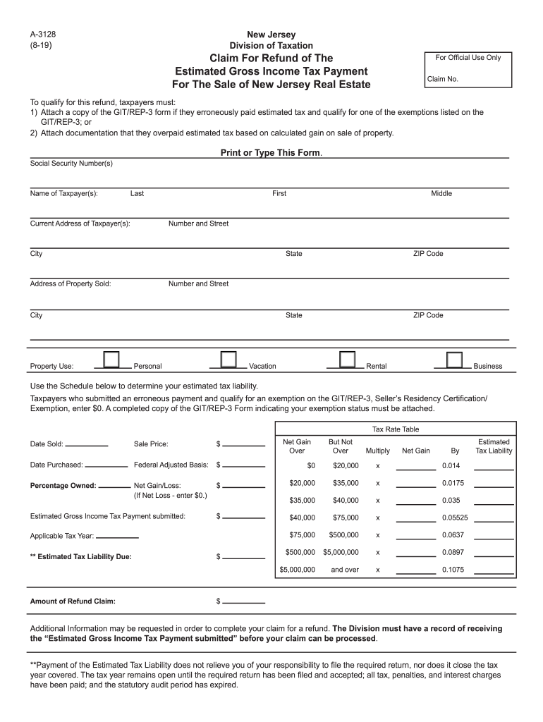 Nj Form A 3128 Fill Out And Sign Printable PDF Template SignNow