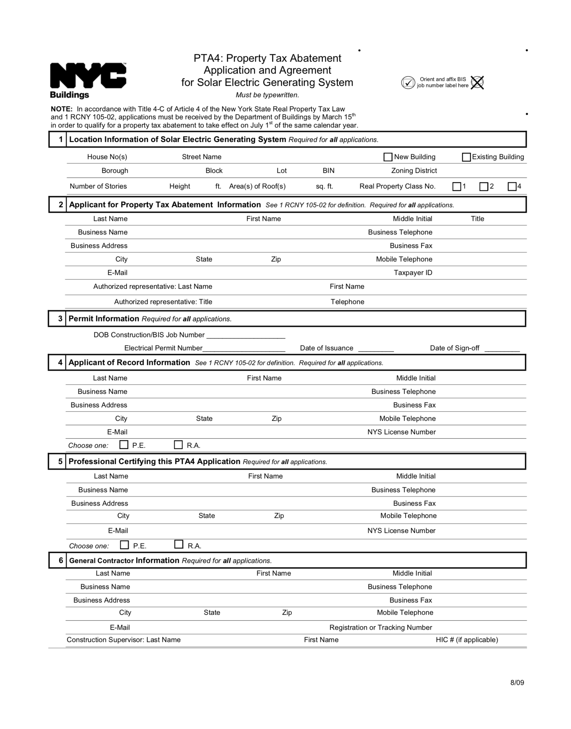 Nyc Solar Property Tax Abatement Form STAETI