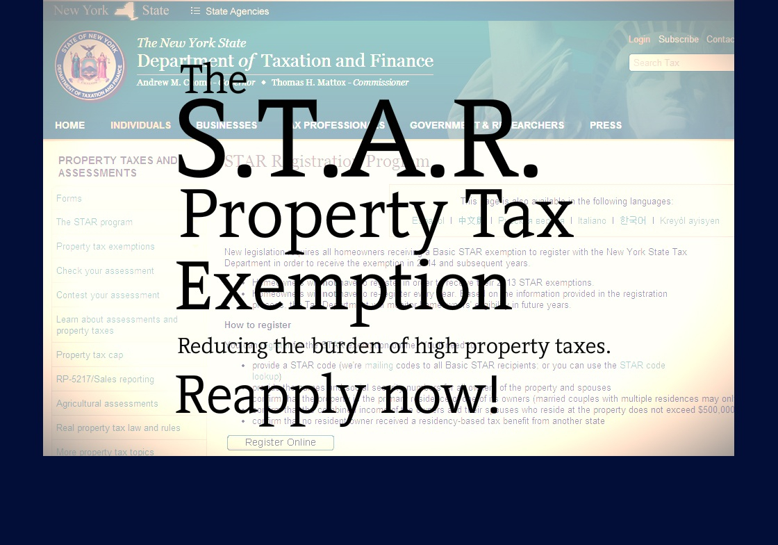 Senator O Brien Reminds Homeowners To Reapply For STAR Property Tax 