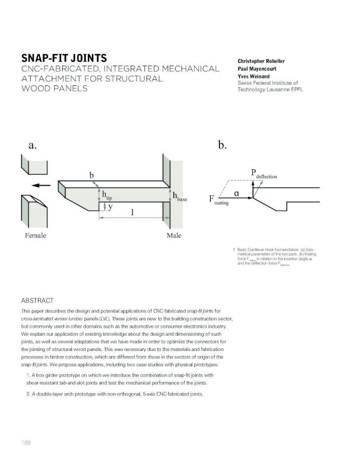 SNAP FIT JOINTS Christopher Robeller CNC Hook Allows The Fit Of Two 