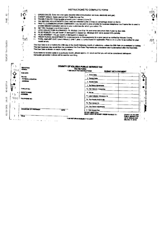 Tax Return Form County Of Volusia Printable Pdf Download