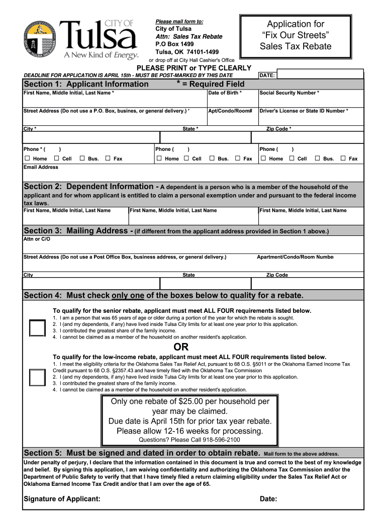 Tulsa Sales Form Fill Online Printable Fillable Blank PdfFiller