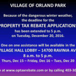 Village Of Orland Park Extends Property Tax Rebate Deadline Because Of