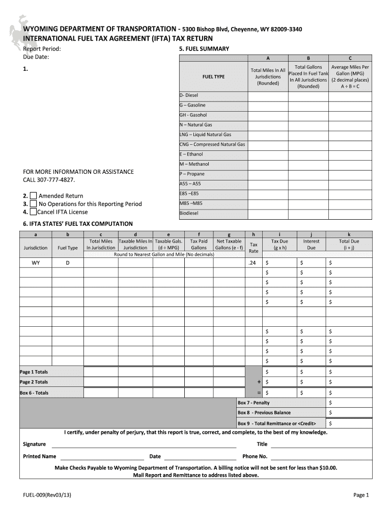 Wyoming Ifta Application Fill Online Printable Fillable Blank 