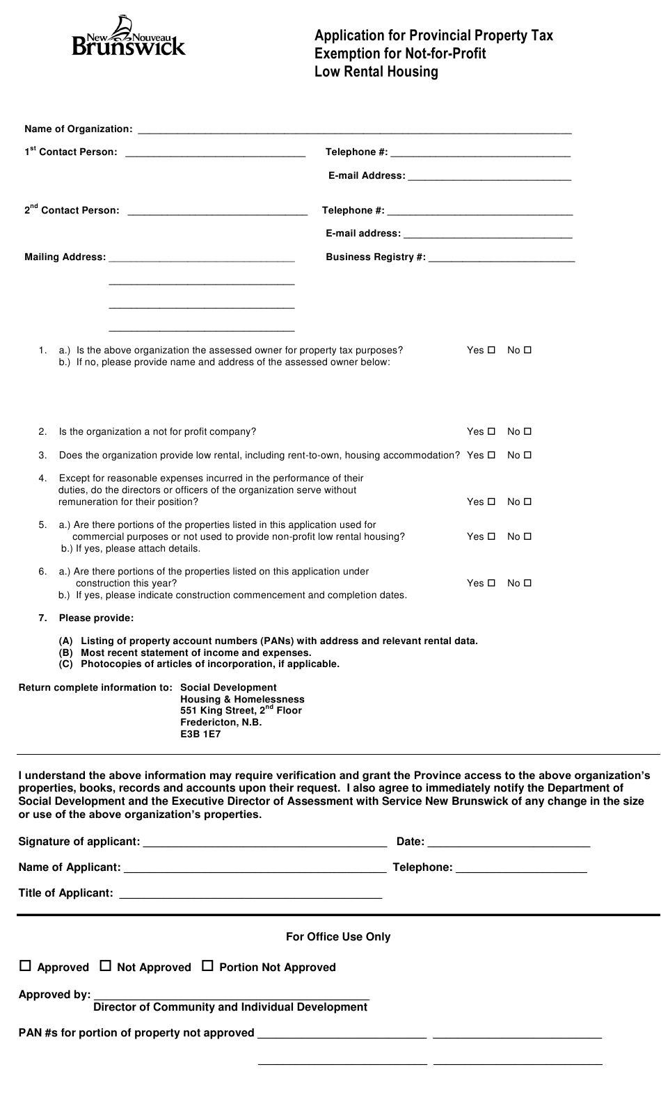 Brunswick County Property Tax Exemption Form ExemptForm