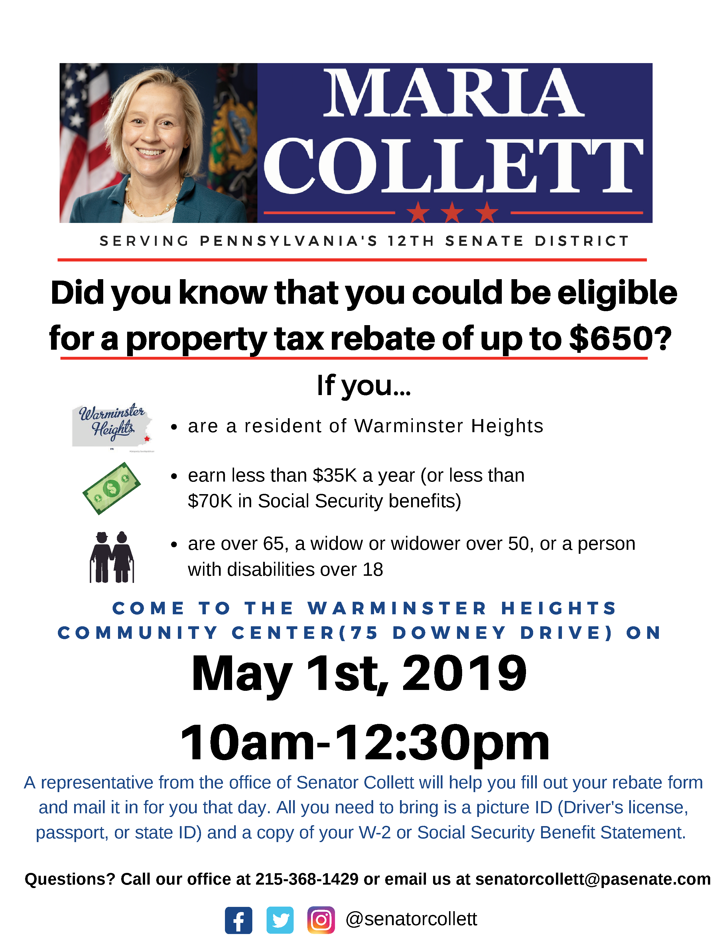 Help With Property Tax Rebate Forms click For Details Warminster