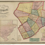 Monroe County Pennsylvania 1860 Old Wall Map With Etsy