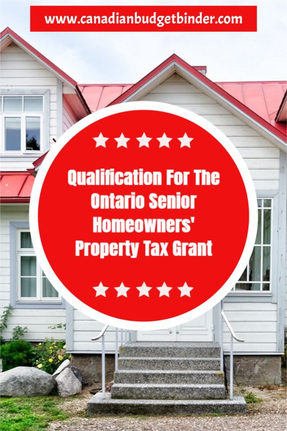 Ontario Senior Homeowners Property Tax Grant Qualifications Property 