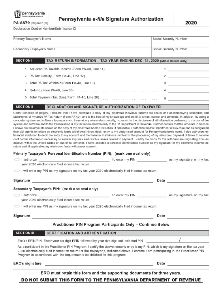 Pa Form 8879 Fill Out Sign Online DocHub